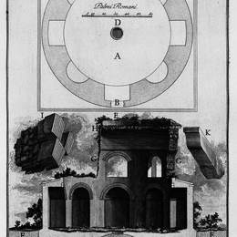 乔瓦尼·巴蒂斯塔·皮拉内西(Giovanni Battista Piranesi)高清作品:The Roman antiquities, t. 3, Plate XVI. Plan and section of