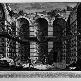 乔瓦尼·巴蒂斯塔·皮拉内西(Giovanni Battista Piranesi)高清作品:The Roman antiquities, t. 3, Plate XXVI. View in perspective