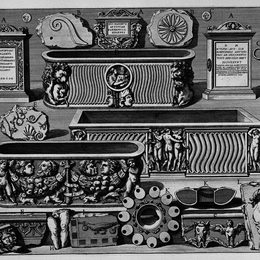 乔瓦尼·巴蒂斯塔·皮拉内西(Giovanni Battista Piranesi)高清作品:The Roman antiquities, t. 3, Plate XXVIII. Stones, sarcophag