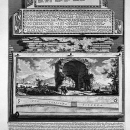 乔瓦尼·巴蒂斯塔·皮拉内西(Giovanni Battista Piranesi)高清作品:The Roman antiquities, t. 4, Plate LVI. Silvano remains of a