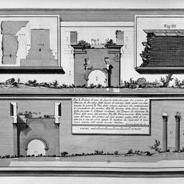 乔瓦尼·巴蒂斯塔·皮拉内西(Giovanni Battista Piranesi)高清作品:The Roman antiquities, t. 4, Plate XLI. View of one of the s