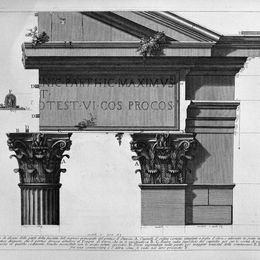 乔瓦尼·巴蒂斯塔·皮拉内西(Giovanni Battista Piranesi)高清作品:The Roman antiquities, t. 4, Plate XLII. Vista of some of th