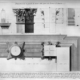 乔瓦尼·巴蒂斯塔·皮拉内西(Giovanni Battista Piranesi)高清作品:The Roman antiquities, t. 4, Plate XLIII. Vista of some of t