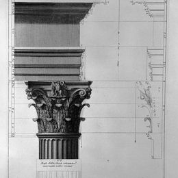 乔瓦尼·巴蒂斯塔·皮拉内西(Giovanni Battista Piranesi)高清作品:The Roman antiquities, t. 4, Plate XLIV. Vista of modinatura