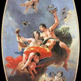 《西风和弗洛拉的胜利》乔万尼·巴蒂斯塔·提埃波罗(Giovanni Battista Tiepolo)高清作品欣赏