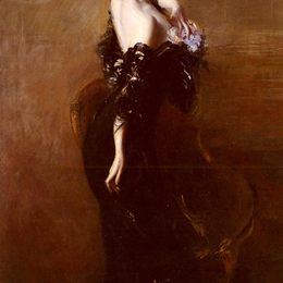 《晚礼服夫人页》乔瓦尼·波尔蒂尼(Giovanni Boldini)高清作品欣赏