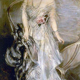 乔瓦尼·波尔蒂尼(Giovanni Boldini)高清作品:Mrs. Leeds, the later Princess Anastasia of Greece (and Denm