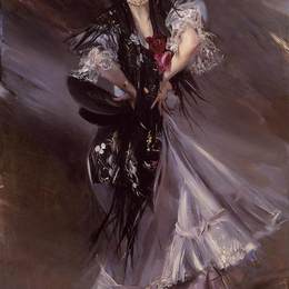 乔瓦尼·波尔蒂尼(Giovanni Boldini)高清作品:Portrait of Anita de la Ferie - The Spanish Dancer