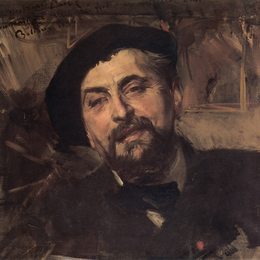 乔瓦尼·波尔蒂尼(Giovanni Boldini)高清作品:Portrait of the Artist Ernest Ange Duez