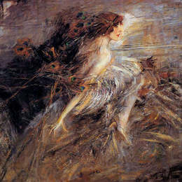 《侯爵夫人肖像》乔瓦尼·波尔蒂尼(Giovanni Boldini)高清作品欣赏