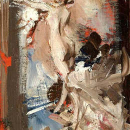 《艺术家的模型，蒙特卡蒂尼》乔瓦尼·波尔蒂尼(Giovanni Boldini)高清作品欣赏