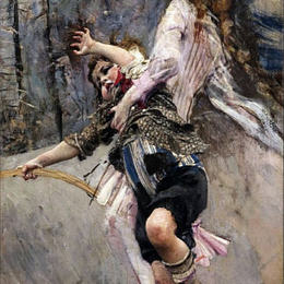 《带圆圈的男孩》乔瓦尼·波尔蒂尼(Giovanni Boldini)高清作品欣赏