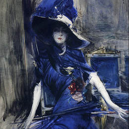 《蓝色之神》乔瓦尼·波尔蒂尼(Giovanni Boldini)高清作品欣赏