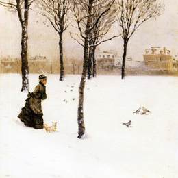 《冬天的风景》朱塞佩·德·尼蒂斯(Giuseppe de Nittis)高清作品欣赏