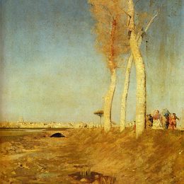 《杨树》朱塞佩·德·尼蒂斯(Giuseppe de Nittis)高清作品欣赏