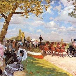 《赛跑归来》朱塞佩·德·尼蒂斯(Giuseppe de Nittis)高清作品欣赏