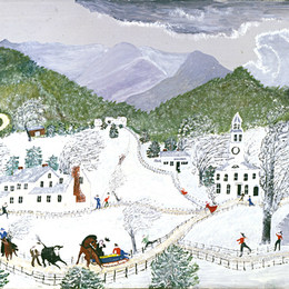 《暴风雪》摩西奶奶(Grandma Moses)高清作品欣赏