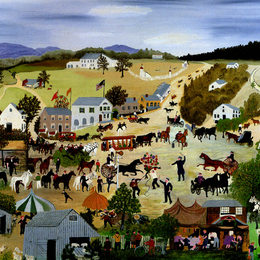 《集市》摩西奶奶(Grandma Moses)高清作品欣赏