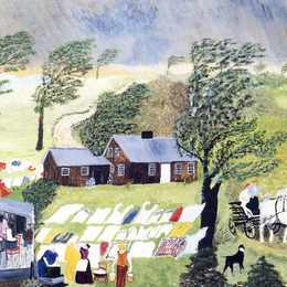 《洗衣服》摩西奶奶(Grandma Moses)高清作品欣赏