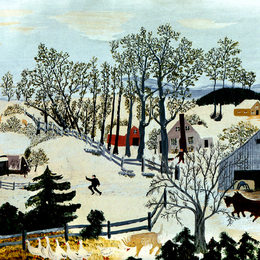 《农场早春》摩西奶奶(Grandma Moses)高清作品欣赏