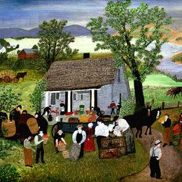 《农场的早晨》摩西奶奶(Grandma Moses)高清作品欣赏