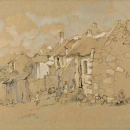 《人物与小屋》格雷戈尔·布萨尔(Gregoire Boonzaier)高清作品欣赏