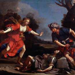 《厄米尼亚发现受伤的坦克》圭尔奇诺(Guercino)高清作品欣赏