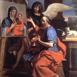 《圣路加显示圣母的绘画》圭尔奇诺(Guercino)高清作品欣赏