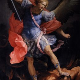 《大天使迈克尔击败了撒旦》纪多·雷尼(Guido Reni)高清作品欣赏