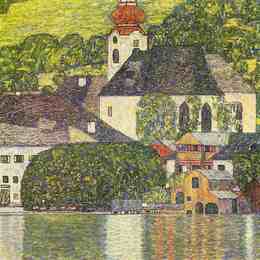 古斯塔夫·克林姆特(Gustav Klimt)高清作品:Church in Unterach on the Attersee