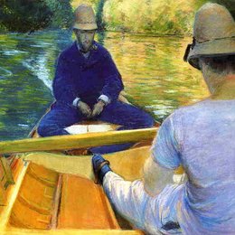 《伊埃尔勒上的船夫》古斯塔夫·卡里伯特(Gustave Caillebotte)高清作品欣赏