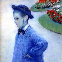 古斯塔夫·卡里伯特(Gustave Caillebotte)高清作品:Camille Daurelle in the Park at Yerres