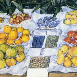 《摊位上的水果》古斯塔夫·卡里伯特(Gustave Caillebotte)高清作品欣赏