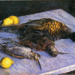 《猎鸟和柠檬》古斯塔夫·卡里伯特(Gustave Caillebotte)高清作品欣赏