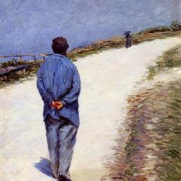 《埃特勒塔马格洛大路到圣克莱尔的路上》古斯塔夫·卡里伯特(Gustave Caillebotte)高清作品欣赏