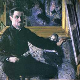 《画架自画像》古斯塔夫·卡里伯特(Gustave Caillebotte)高清作品欣赏