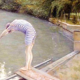 《沐浴者或潜水员》古斯塔夫·卡里伯特(Gustave Caillebotte)高清作品欣赏