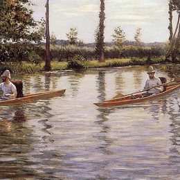 《独木舟》古斯塔夫·卡里伯特(Gustave Caillebotte)高清作品欣赏