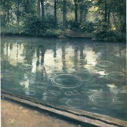 《伊埃尔勒，雨》古斯塔夫·卡里伯特(Gustave Caillebotte)高清作品欣赏