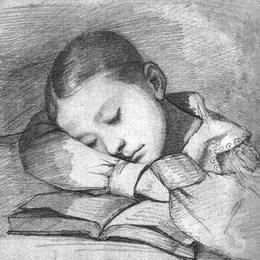 古斯塔夫·库尔贝(Gustave Courbet)高清作品:Portrait of Juliette Courbet as a Sleeping Child