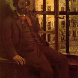 《圣彼拉吉的自画像》古斯塔夫·库尔贝(Gustave Courbet)高清作品欣赏