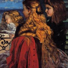 《窗边的三个英国女孩》古斯塔夫·库尔贝(Gustave Courbet)高清作品欣赏