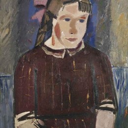 《女孩与粉红丝带》古斯塔夫德斯梅特(Gustave de Smet)高清作品欣赏