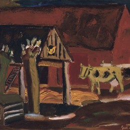 《牧场畜舍》古斯塔夫德斯梅特(Gustave de Smet)高清作品欣赏