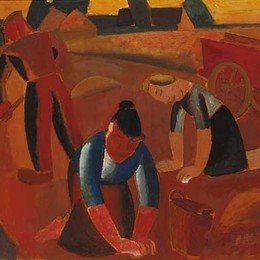 《马铃薯收获》古斯塔夫德斯梅特(Gustave de Smet)高清作品欣赏