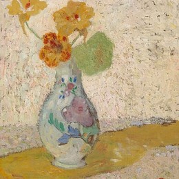《花瓶里的三朵花》古斯塔夫德斯梅特(Gustave de Smet)高清作品欣赏
