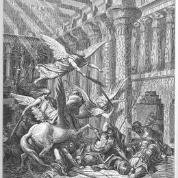 《海尔碘乌斯被压倒》古斯塔夫·多尔(Gustave Dore)高清作品欣赏