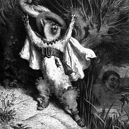 《救命！卡拉巴斯侯爵快要淹死了！》古斯塔夫·多尔(Gustave Dore)高清作品欣赏
