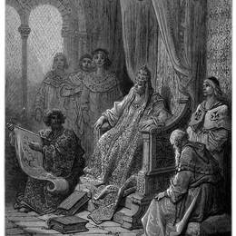 《萨努蒂向若望二十二世展示东方地图》古斯塔夫·多尔(Gustave Dore)高清作品欣赏