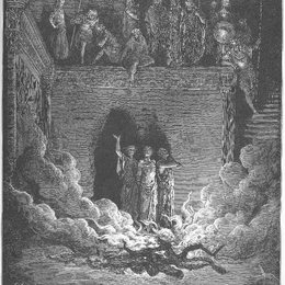 《沙得拉，米煞和亚伯尼歌在炉子里》古斯塔夫·多尔(Gustave Dore)高清作品欣赏